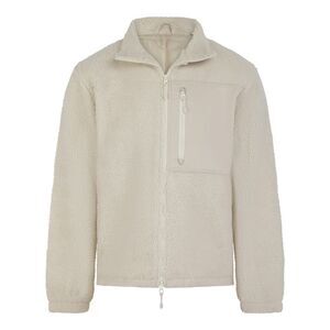 Front Row Unisex Adult Sherpa Recycled Fleece Jacket / Natural